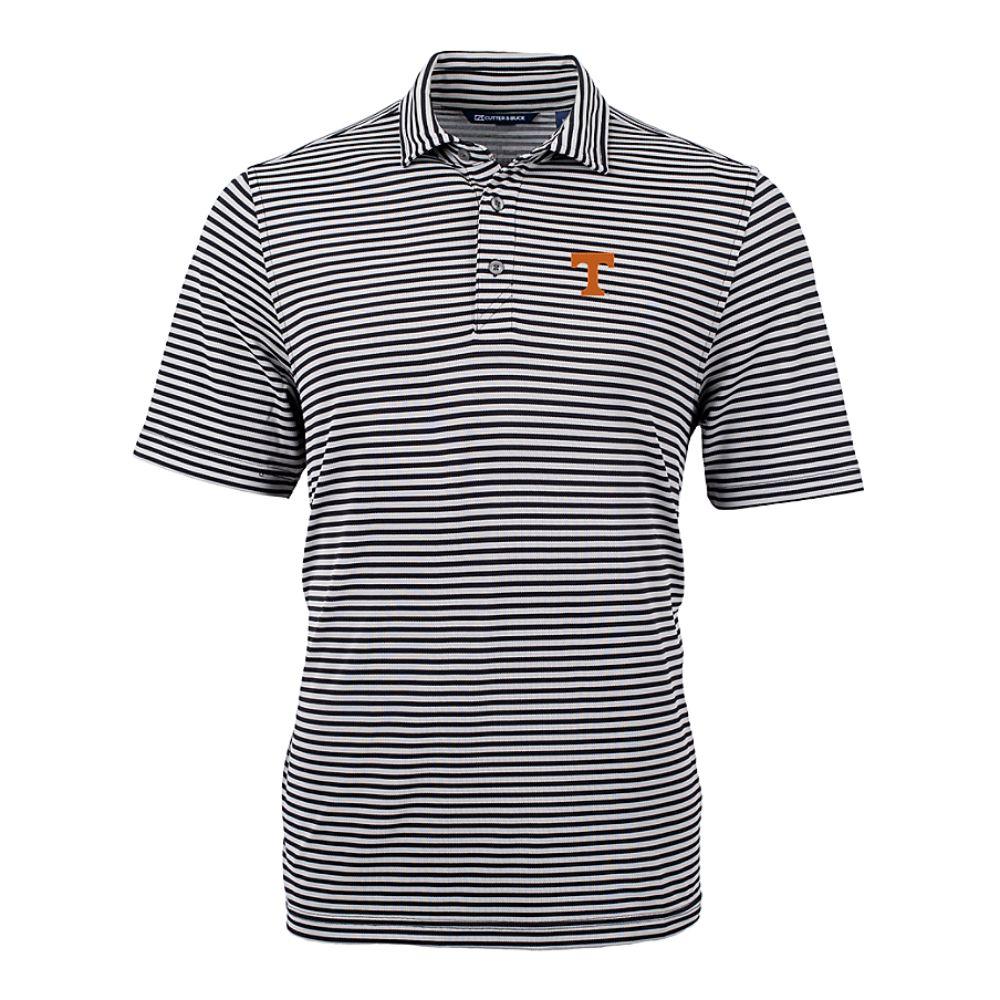 Vols | Tennessee Cutter & Buck Striped Virtue Eco Pique Polo | Alumni Hall