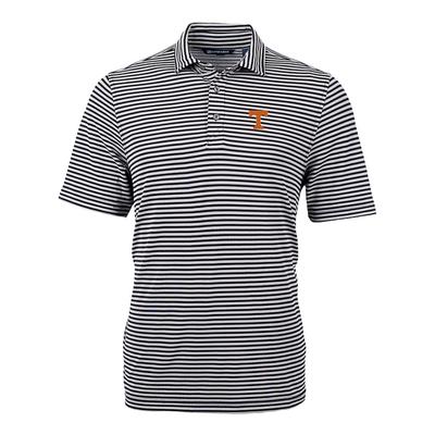 Tennessee Cutter & Buck Striped Virtue Eco Pique Polo BLACK