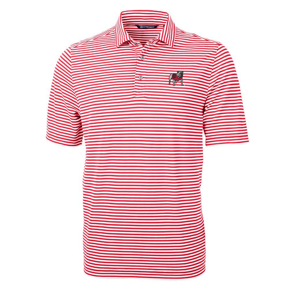 Dawgs | Georgia Cutter & Buck Striped Virtue Eco Pique Polo | Alumni Hall