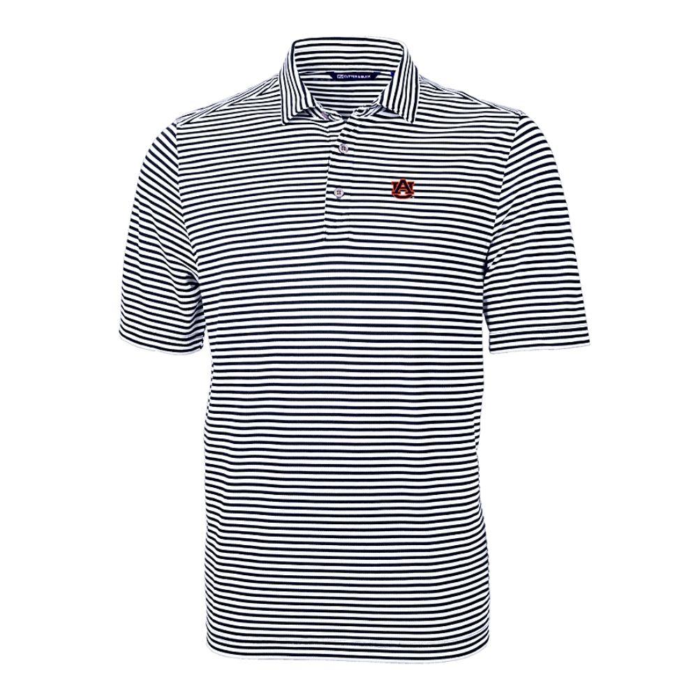 AUB | Auburn Cutter & Buck Striped Virtue Eco Pique Polo | Alumni Hall