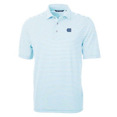 UNC Cutter & Buck Striped Virtue Eco Pique Polo ATLAS