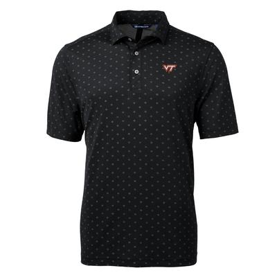 Virginia Tech Cutter & Buck Virtue Eco Pique Tile Print Polo