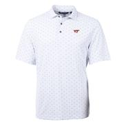  Virginia Tech Cutter & Buck Virtue Eco Pique Tile Print Polo