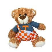  Tennessee 10 Inch   Bear Plush With Checkerboard Overalls