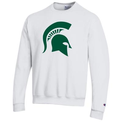 Michigan State Champion Giant Logo Crew Sweatshirt WHITE