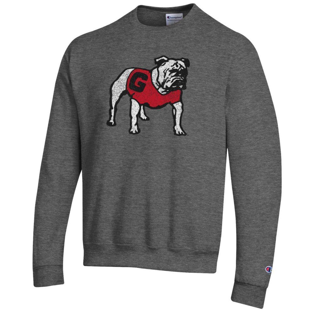 Dawgs Georgia Champion Standing Bulldog Logo Crew Sweatshirt Alumni Hall