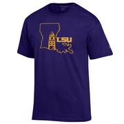  Lsu Champion Men's State Building Logo Tee