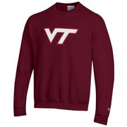  Virginia Tech Champion Giant Logo Crew Sweatshirt