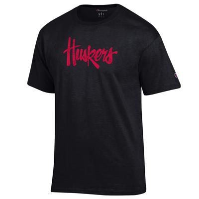 Nebraska Champion Huskers Script Tee BLACK