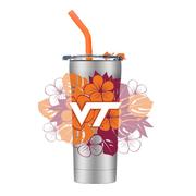  Virginia Tech Floral Straw Tumbler