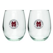  Mississippi State Heritage Pewter 15 Oz Baseball Logo Stemless Glass