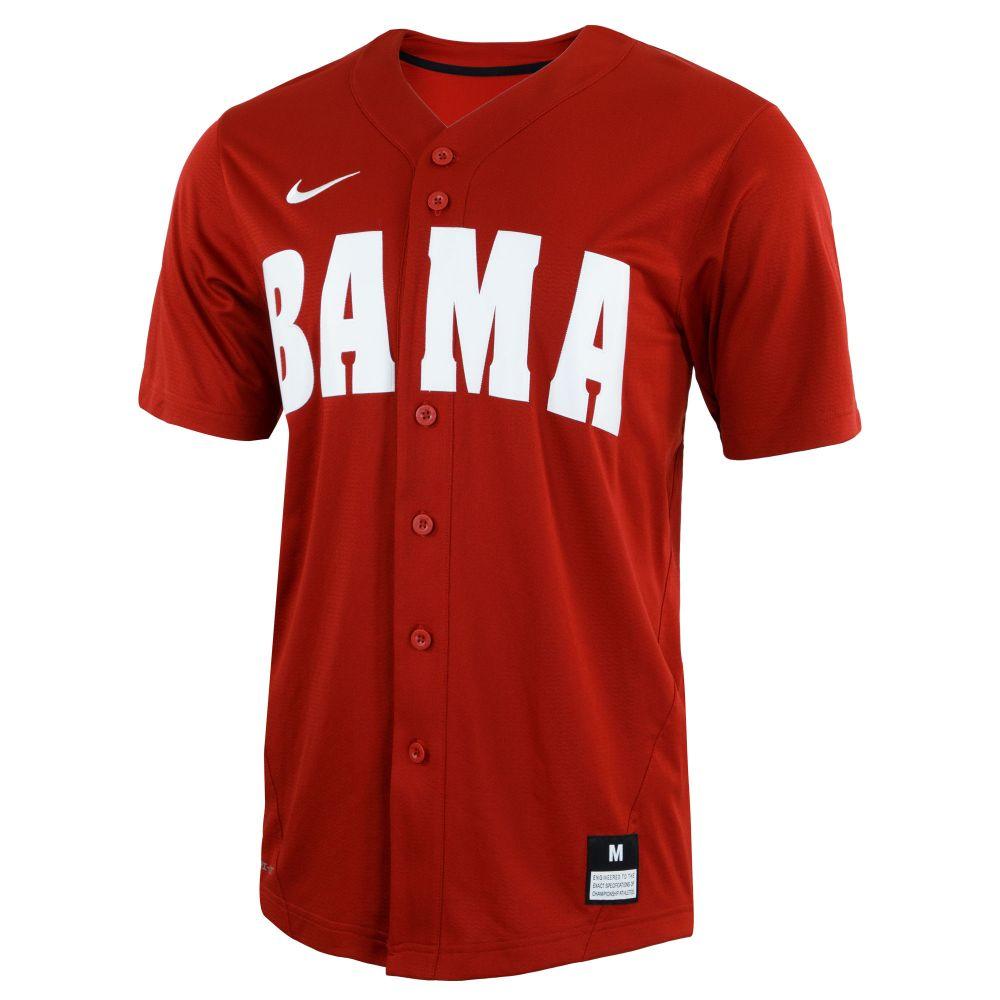 Bama, Alabama Nike Replica Crimson Baseball Jersey