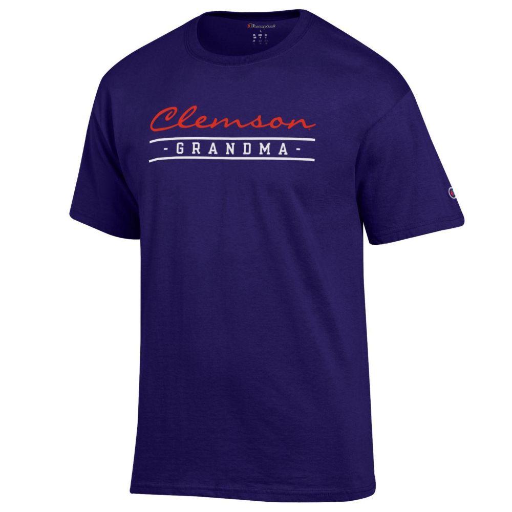 Clemson | Clemson Champion Script Bar Grandma Short Sleeve Tee | Alumni ...