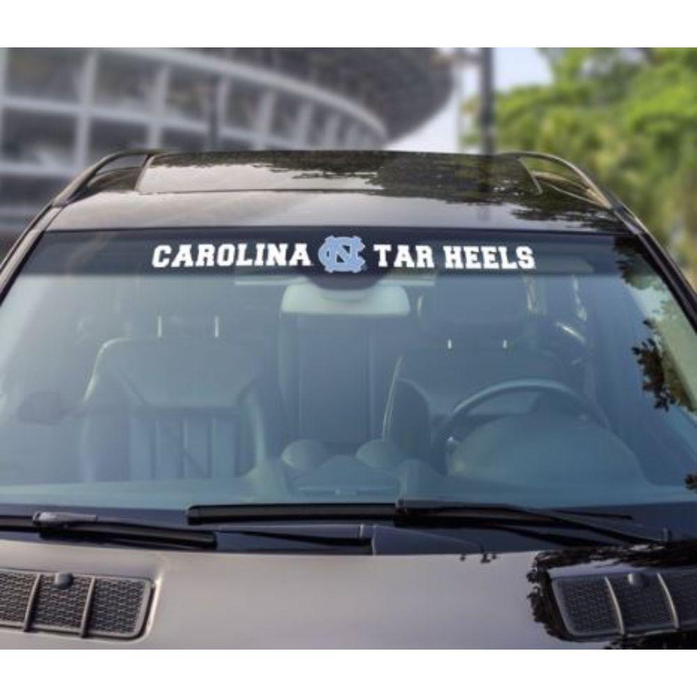 North Carolina Tar Heels Interlock Logo Decal - White