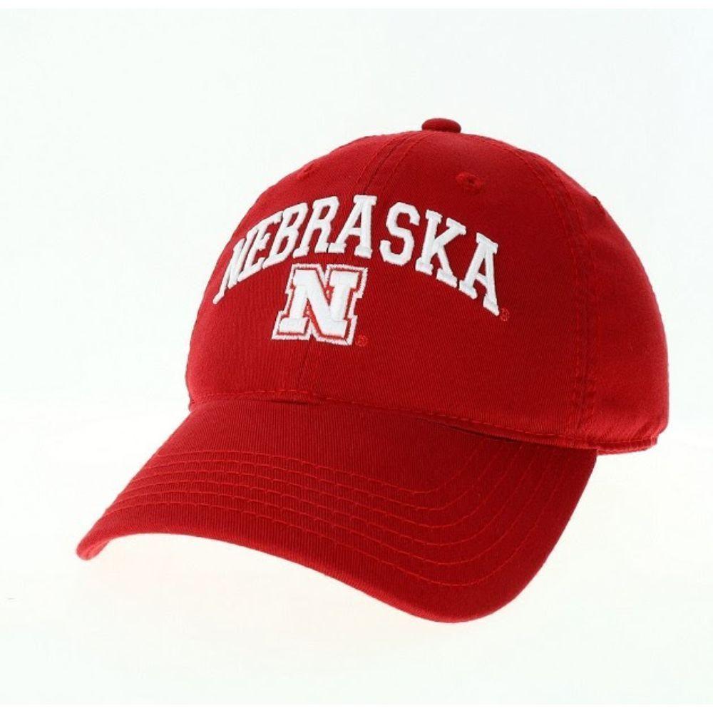 Alumni Hall Huskers  Nebraska Legacy Logo Over Dad Adjustable Hat