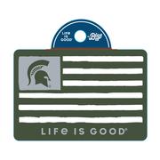  Michigan State Life Is Good Flag Decal