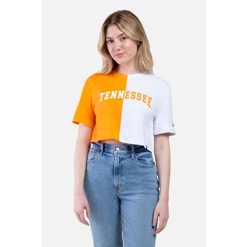 Vols  Tennessee Hype and Vice Brandy Color Block Cropped Tee