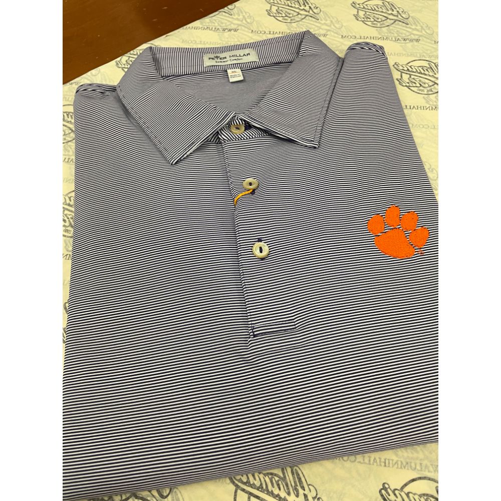 Peter Millar Jubilee Stripe Performance Polo: Palmer Pink - Bull Logo -  Craig Reagin Clothiers