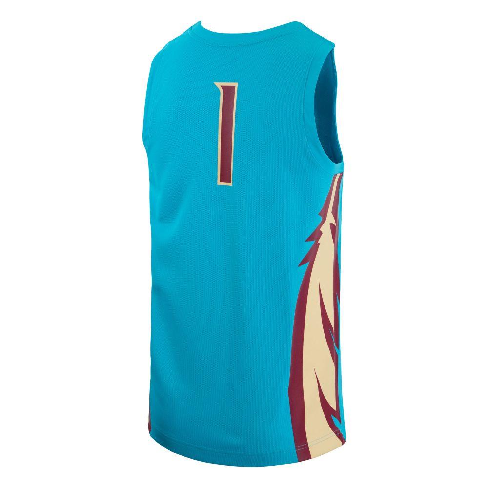 FSU, Florida State Seminoles Nike Turquoise Replica Basketball Jersey