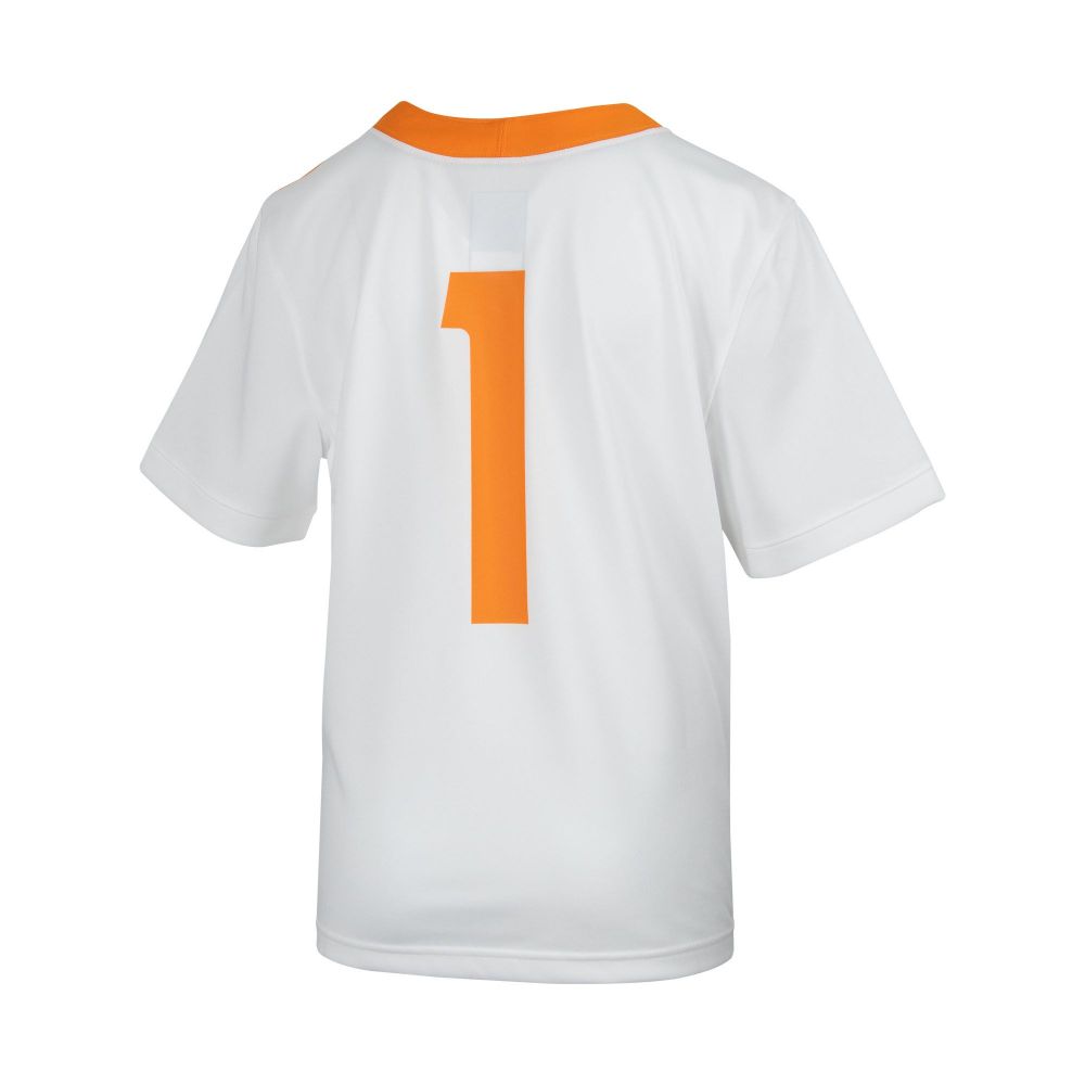 Youth Nike #1 White Clemson Tigers Replica Football Jersey, L
