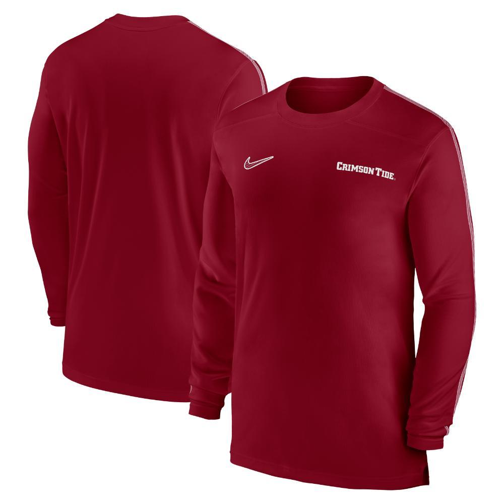 Bama | Alabama Nike Dri- Fit Sideline Uv Coach Long Sleeve Top | Alumni Hall