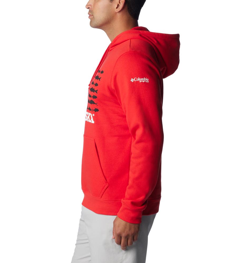 Huskers, Nebraska Columbia PFG Fish Flag II Hoodie