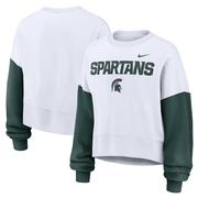 Michigan State Nike Women's Colorblock Fleece Crew