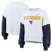 West Virginia Nike Women's Colorblock Fleece Crew