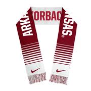 Arkansas Nike Local Verbiage Knit Fringe Scarf