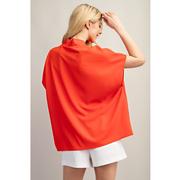 Women's Orange V Neck Top