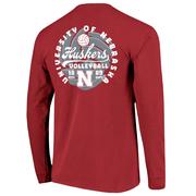 Nebraska Volleyball Comfort Colors LS Tee