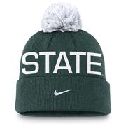 Michigan State Nike Peak Standard Cuff Pom Beanie