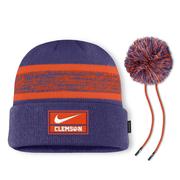 Clemson Nike Peak Standard Cuff Pom Beanie