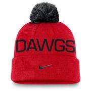 Georgia Nike Peak Standard Cuff Pom Beanie