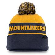 West Virginia Nike Primetime Peak Pom Beanie