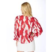 Crimson and White Stewart Simmons The Abstract 3/4 Sleeve Blouse