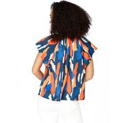 Navy and Orange Stewart Simmons The Abstract Blouse